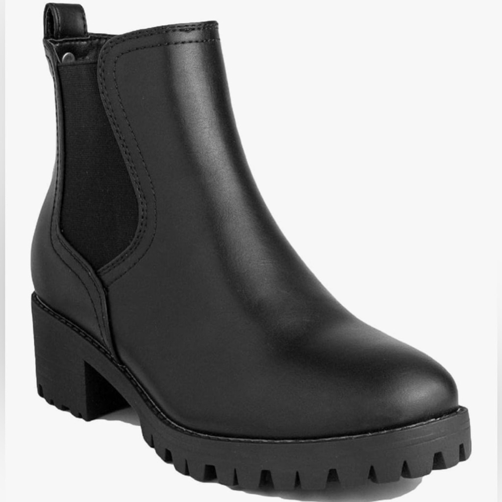 Sugar Women's Kacee Chunky Heel Fashion Black Ankle Boots Size 8